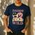Daddy Of The Two Wild Zoo 2nd Birthday Safari Jungle Animal Men's Casual T-Shirt Navy
