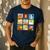Disney Classic Father's Day Disney Dads Colorful Panels Men's Casual T-Shirt Navy