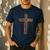 Father's Day For Dad Husband Blessed Dad Christian Men's Casual T-Shirt Navy