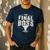 The Final Boss Vintage Rock Bull Fun Tee For Strong Dads Men's Casual T-Shirt Navy