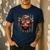Highland Cow 4th July USA Flag Dad Father America Men Boys Men's Casual T-Shirt Navy