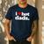 I Love Hot Dads Top For Hot Dad Joke I Heart Hot Dads Men's Casual T-Shirt Navy