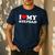 I Love My Step-Dad Heart Family Grandpa StepDad Bonus Dad Men's Casual T-Shirt Navy