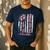 Proud New Dad New Girl Baby First Fathers Day American Flag Men's Casual T-Shirt Navy