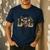 Retro Camo Dad Hunting Camouflage Deer Matching Men's Casual T-Shirt Navy