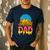 Retro Ice Cream Drip Softball Dad Game Day Dad Father's Day Men's Casual T-Shirt Navy