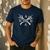 Retro Pocket Dada Daddy Papa Fathers Day Skeleton Men's Casual T-Shirt Navy