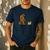 Shih Tzu Bigfoot Dog Walking Mom Dad Kids Men's Casual T-Shirt Navy