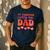 My Valentine Calls Me Dad Retro Groovy Family Daddy Papa Men Men's Casual T-Shirt Navy