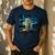 Van Gogh Starry Night Cat For Cat Lover Cat Mom And Cat Dad Men's Casual T-Shirt Navy