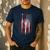 Vintage Baseball American Flag Classic Fit Tee For Dad And Mom Men's Casual T-Shirt Navy