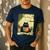 Vintage Japanese Cat Book Lovers Librarian Cat Dad Teacher Men's Casual T-Shirt Navy