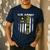 Vintage US Army Proud Dad With American Flag Men's Casual T-Shirt Navy