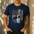 Vintage USA Flag Billiards Player Proud Pool Dad Men's Casual T-Shirt Navy