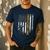 Vintage USA Flag Korea Taekwondo Training Dad Silhouette Men's Casual T-Shirt Navy