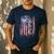 Vintage USA Flag Proud Swimming Dad Swim Swimmer Silhouette Men's Casual T-Shirt Navy