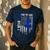 I Wear Blue For My Dad Colon Cancer Awareness Blue USA Flag Men's Casual T-Shirt Navy