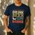 Weiner Dachshund Dad Drink Beer Hang With Dog Vintage Men's Casual T-Shirt Navy