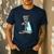 Women Dog Pitbull I Love Dad Tattoo Men's Casual T-Shirt Navy