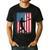 American Flag Vintage Baseball Flag Dad Mom Tee T-Shirt Men's Casual T-Shirt Black