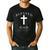 Blessed Dad Christian Men James 1 17 Scripture Quote Cross Men's Casual T-Shirt Black