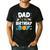 Dad Of The Birthday Boy Astronaut Family Space Planets Men's Casual T-Shirt Black