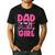 Dad Of The Birthday Girl Pink Bow Birthday Girl Family Men's Casual T-Shirt Black