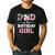 Dad Of The Birthday Girl Shirt Farm Cow Daddy Papa 1st Men's Casual T-Shirt Black