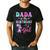 Dada Of The Birthday For Girl Dinosaur T-Rex Party Family Men's Casual T-Shirt Black