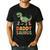 Daddy Saurus Dinosaur Dad Of Two Kids Dino Family Men's Casual T-Shirt Black