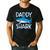 Daddy Shark T Shirt Fathers Day Family Matching Dad Men's Casual T-Shirt Black