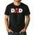 Disney Mickey And Friends Dad Mickey Distressed Text Logo Men's Casual T-Shirt Black