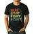 Fishing Here-Fishy Bass Fish Dad Men's Casual T-Shirt Black
