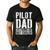 Pilot Dad Shirt Men Fathers Day Aviation Pilot Men's Casual T-Shirt Black