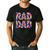 Rad Dad Trippy Hippie Tie-Dye Rainbow 70s Vibes Novelty Men's Casual T-Shirt Black