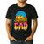 Retro Ice Cream Drip Softball Dad Game Day Dad Father's Day Men's Casual T-Shirt Black