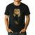 Scottish Fold Cat Pocket Cat Mom Cat Dad Cat Lover Men's Casual T-Shirt Black