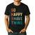 So Happy I Have Twins Mom Dad Parent Saying Slogan Men's Casual T-Shirt Black
