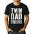 Twin Dad Shirt Men Dad Of Twins Fathers Day Men's Casual T-Shirt Black