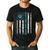 USA Flag Best Dog Dad Ever American Puppy Lover Paw Men's Casual T-Shirt Black