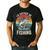 Vintage I'd Rather Be Fishing Graphic Bass Dad Boy Men Men's Casual T-Shirt Black