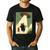 Vintage Japanese Cat Alien Cat Dad UFO Abduction Graphic Tee Men's Casual T-Shirt Black