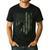 Vintage USA Camo Flag Proud Siberian Husky Dad Silhouette Men's Casual T-Shirt Black