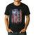 Vintage USA Flag Proud Swimming Dad Swim Swimmer Silhouette Men's Casual T-Shirt Black