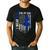 I Wear Blue For My Dad Colon Cancer Awareness Blue USA Flag Men's Casual T-Shirt Black