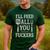BBQ I’Ll Feed All You Fuckers BBQ Dad Cooking Grilling Men's Casual T-Shirt Forest