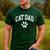 Cat Dad Vintage Distressed Cat Paw Men's Casual T-Shirt Forest