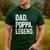 Dad Poppa Legend Vintage Distressed Bold Poppa Graphic Men's Casual T-Shirt Forest