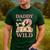 Daddy Of The Two Wild Zoo 2nd Birthday Safari Jungle Animal Men's Casual T-Shirt Forest