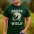Daddy Wolf Wolves Dad Moon Fathers Day Men's Casual T-Shirt Forest